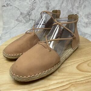Eileen Fisher Lace Up Espadrille Flats Size 9 New